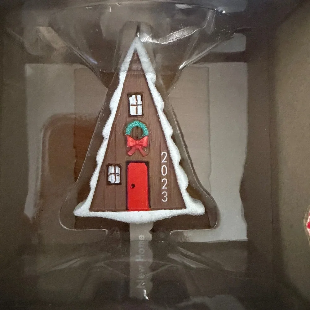 Hallmark 2023 New Home Christmas Ornament A-Frame Cabin Red Door 1HAJ1946 NEW